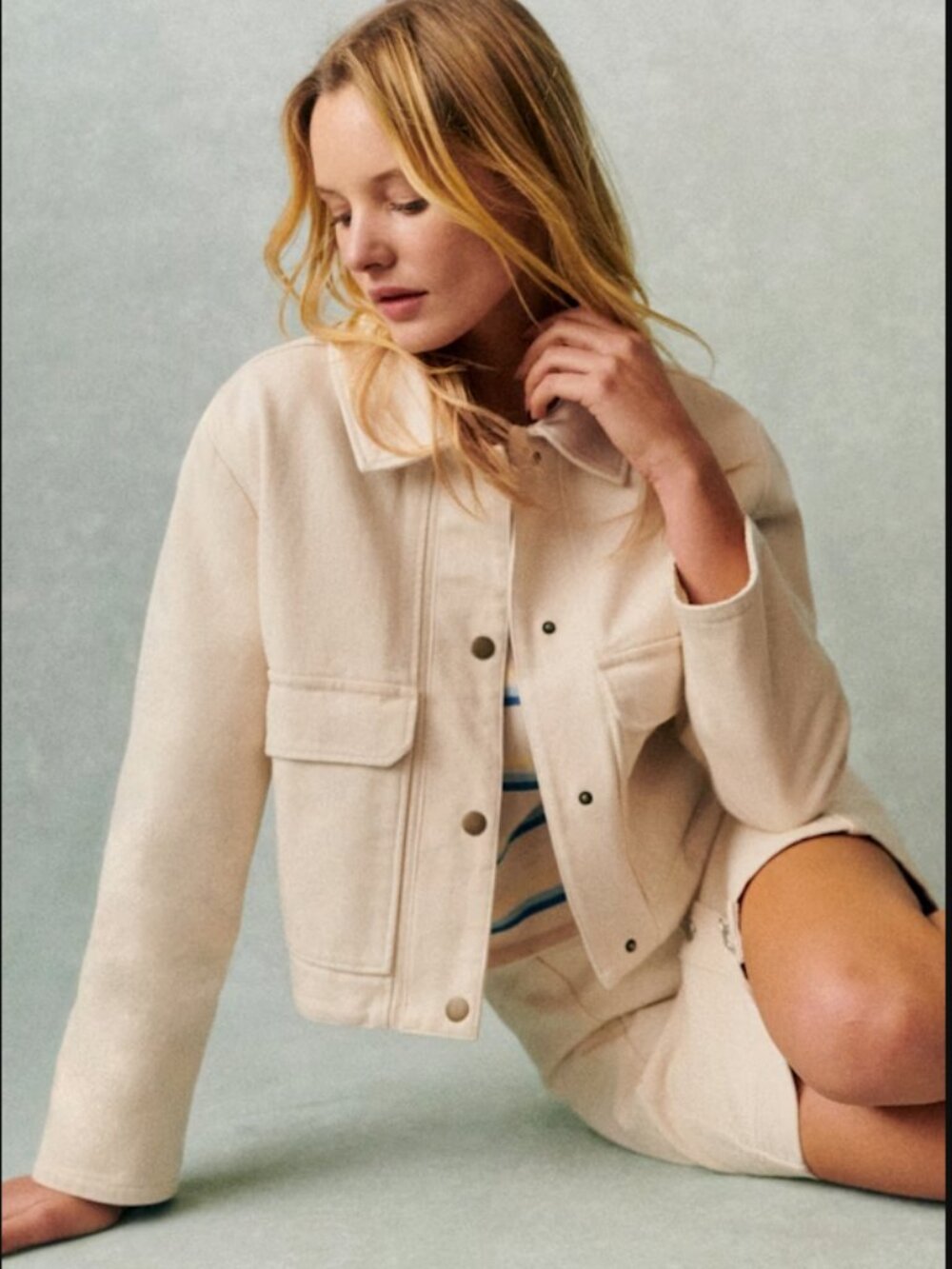 Sezane Marion Ecru Jacket Size 40